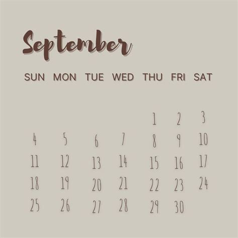 September 2022 Simple Aesthetic Beige Calendar In 2022 September