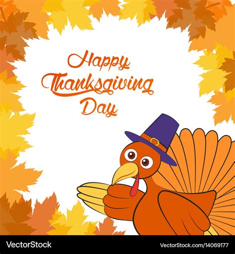 Happy thanksgiving day cartoon character Vector Image