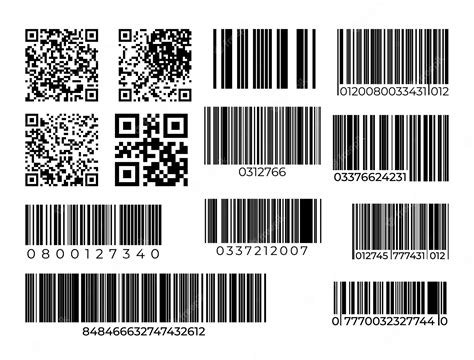 Premium Vector Barcode And Qr Code Set Scan Bar Industrial Or