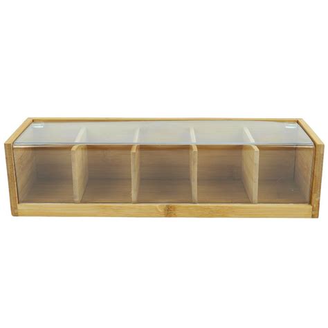 Caja de té de bamboo de 5 divisiones El Clon