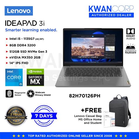 Lenovo Ideapad 3i 82h70126ph Intel I5 11th Gen 8gb Mx350 2gb 512gb Ssd 14 Kwancorp Shopee