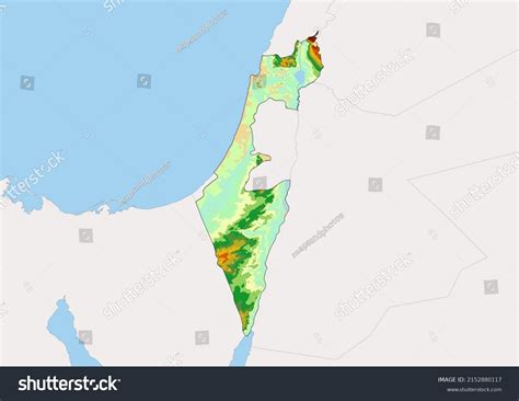 High Detailed Vector Israel Physical Map Stock Vector (Royalty Free ...