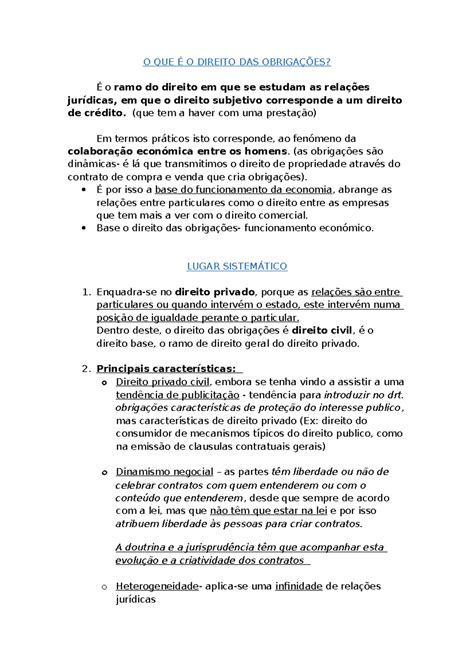 Direito obrigações aula 1 O QUE É O DIREITO DAS OBRIGAÇÕES É o ramo