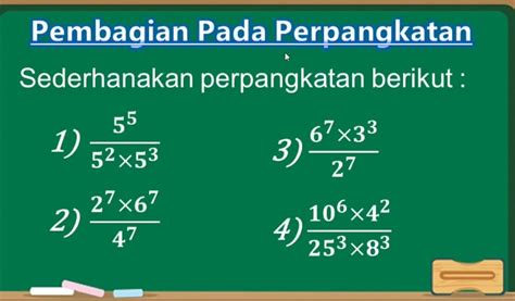 Contoh Soal Pembagian Bilangan Berpangkat Cap Cip Cup