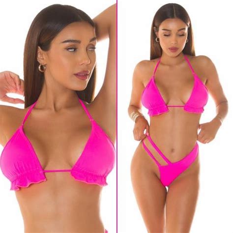 Comprar Top De Bikini Para Combinar Ne N Rosa Dise A Tu Bikini