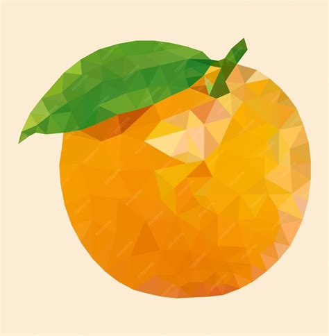 Premium Vector Orange In The Style Of Triangulation Geometric Polygonal Fruits Triangles