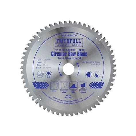 Faithfull Faiz Tcg Tct Circular Saw Blade Triple Chip Ground X