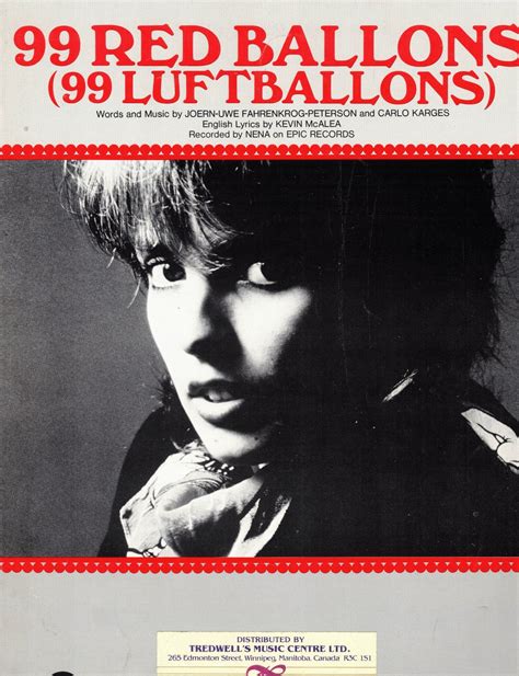 99 Luft Red Balloons 1 Song Sheet Music By Nina 1983 Columbia | Etsy