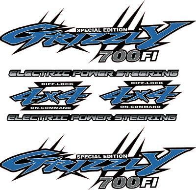 Yamaha Grizzly 700 4x4 Special Edition Blue OEM ATV Tank Decal Sticker