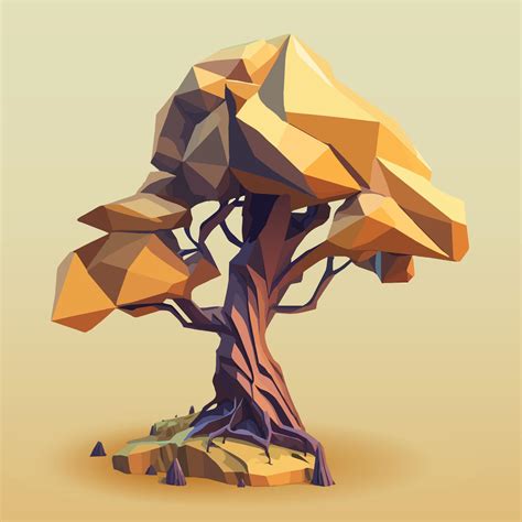 poly tree illustration  vector art  vecteezy