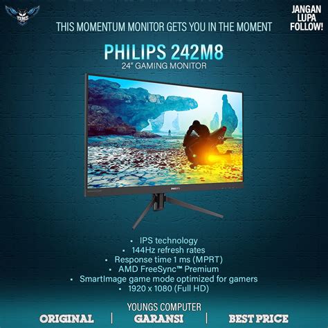 Jual Monitor LED Gaming Philips 242M8 24 1080P IPS 144hz 1ms Indonesia