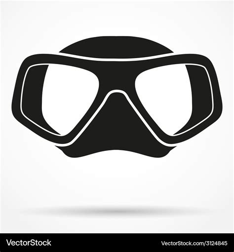 Silhouette Symbol Of Underwater Diving Scuba Mask Vector Image