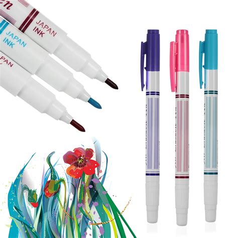 13pcs Erasable Pen Bluepurplepink Ink Water Soluble Fabric Marker