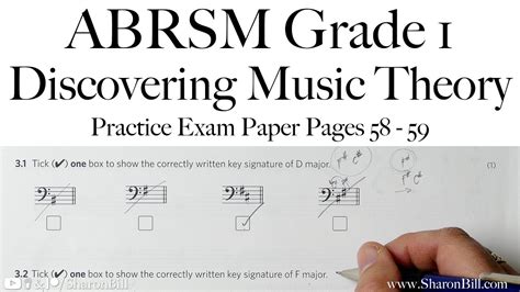 Abrsm Discovering Music Theory Grade 1 Practice Exam Paper Pages 58 59 With Sharon Bill Youtube