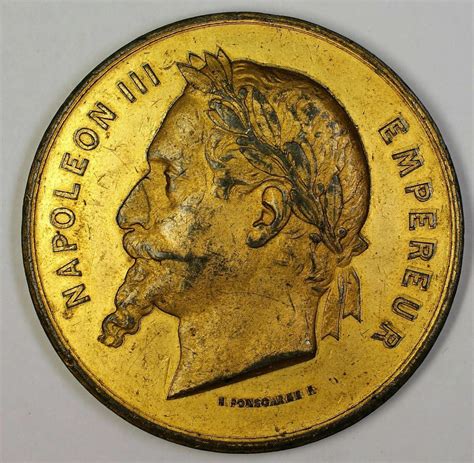 Napoleon Iii The Third Large Beautiful Gilt Medal Exposition