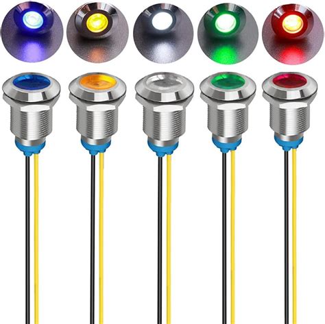 Amazon Gebildet 5Pcs 12mm 110V 220VAC LED Metal Indicator Light