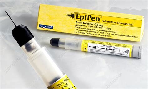 EpiPen Adrenaline Syringe And Packaging Stock Image C004 7676