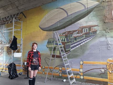 Sterowiec w stylu steampunkowym czyli nowy mural na jastrzębskim