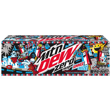 Mtn Dew Zero Sugar Soda Summer Freeze 12 Fl Oz 12 Count Walmart