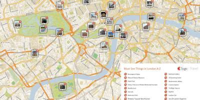 London attractions map - Map of London attractions (England)