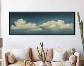 Vintage Moody Clouds Wall Art Print Cloudy Sky Framed Large Gallery