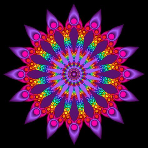 Woven Rainbow Fractal Flower Digital Art by Ruth Moratz | Fine Art America