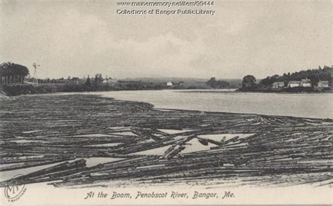 Lumber Boom On The Penobscot River At Bangor Ca 1905 Maine Memory