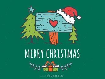 Hand-drawn Christmas Cute Card Editor Vector Download