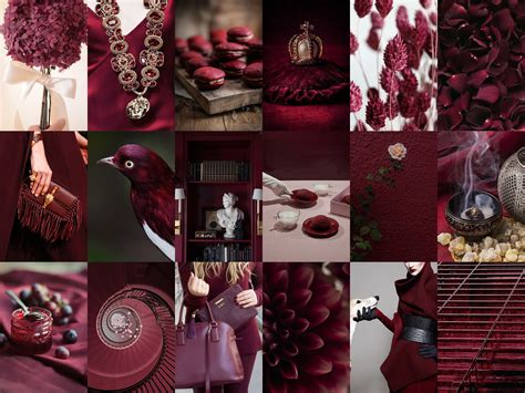 Burgundy Red Wall Collage Kit 105 Pcs 4x6 Size Dark Red Aesthetic Photo