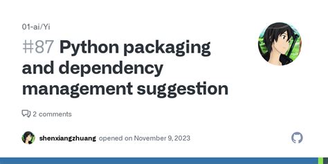 Python Packaging And Dependency Management Suggestion · Issue 87 · 01