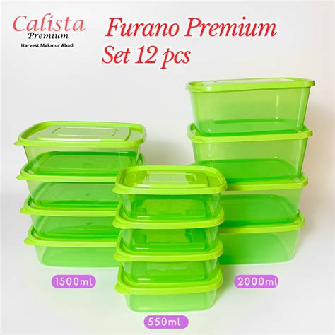 Jual CALISTA FOOD CONTAINER 12 PCS FURANO PREMIUM FULL COLOUR WADAH