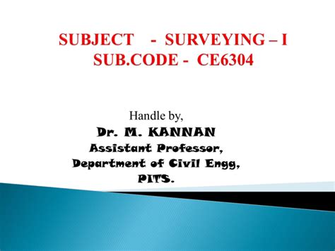 Subject Surveying I Subcode