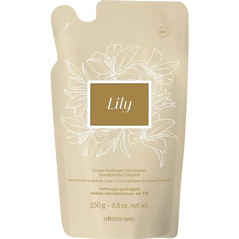 Creme Acetinado Hidratante Corporal Lily 250g Original Shopee Brasil