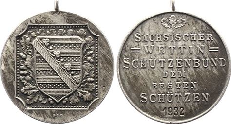 Sachsen Albertinische Linie Silbermedaille 1932 Freistaat Mattiert EF