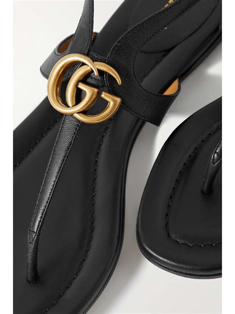 Gucci Marmont Logo Embellished Leather Sandals Net A Porter