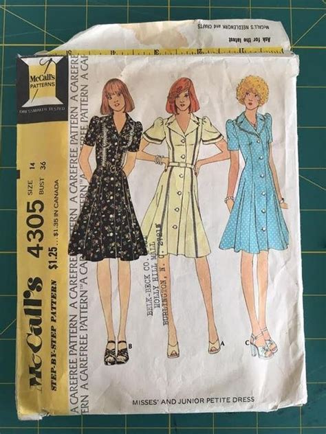 Mccalls 4305 70s Dress C 1974 Mccalls Patterns Dress Vintage Sewing Patterns Dress