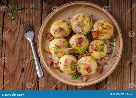 Bacon Dumplings Delish Food Stock Photo Image Of Cooking Dumplings