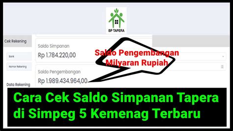 Cara Cek Saldo Simpanan Tapera Tabungan Perumahan Rakyat Di Simpeg 5