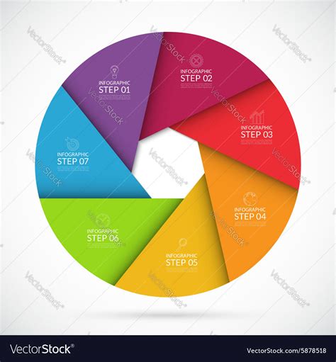 Seven Steps Infographic Circle Template Royalty Free Vector