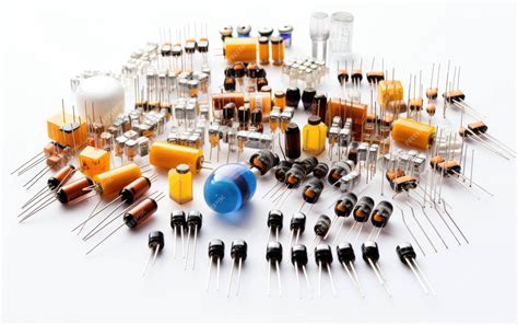 premium photo resistors capacitors  electronic setup