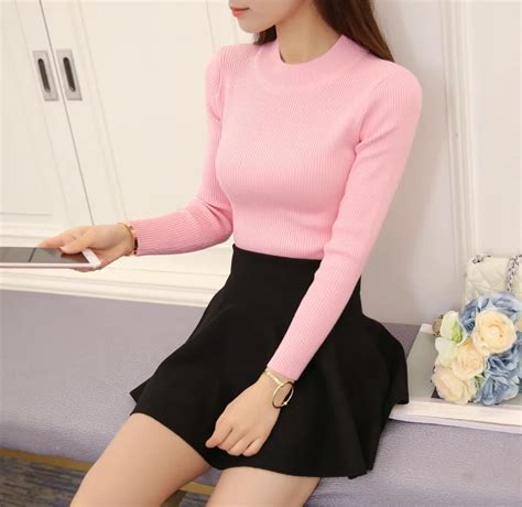 Korean Autumn Winter Women Sweaters And Pullovers O Neck Long Sleeve