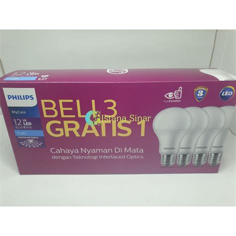 Jual Lampu Led Bulb Bohlam Philips Paket Watt Mycare Pack W Isi