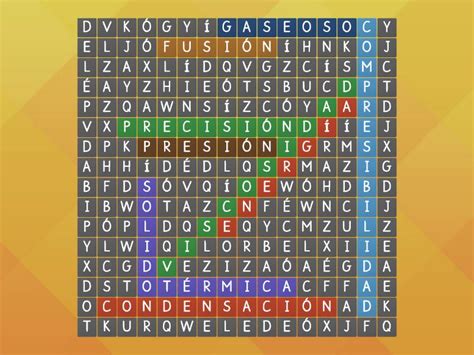 Sopa De Letras Estados De Materia Wordsearch