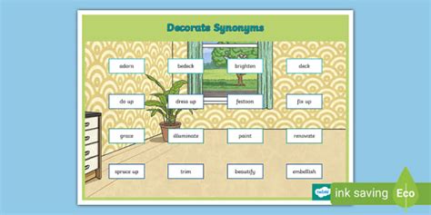 Decorate Synonyms Word Mat Professor Feito Twinkl