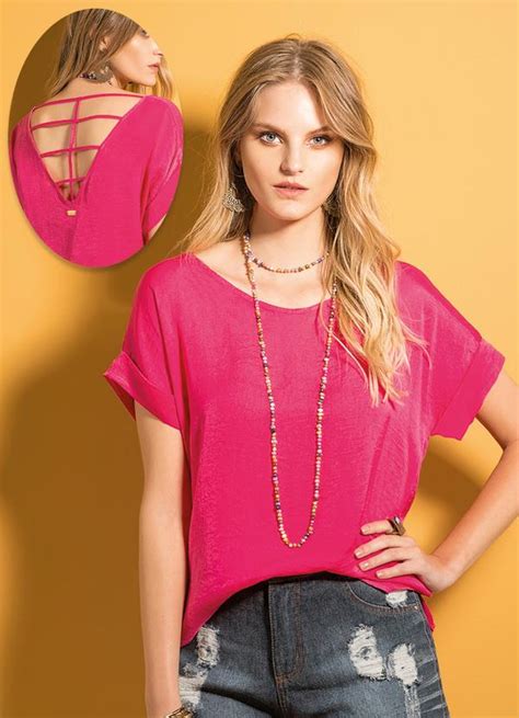 Blusa Quintess Tiras Nas Costas Rosa Quintess