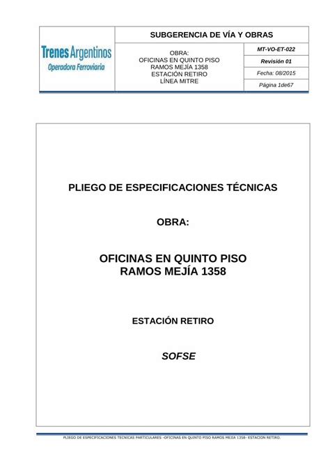 PDF PLIEGO DE ESPECIFICACIONES TÉCNICAS OBRA DOKUMEN TIPS