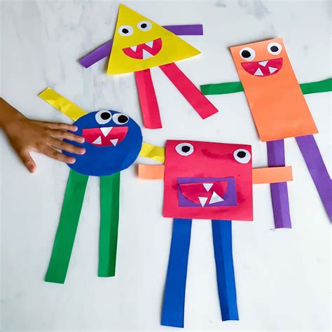 Shapes Craft - Make a Monster and Learn Shapes for 3 Year Olds