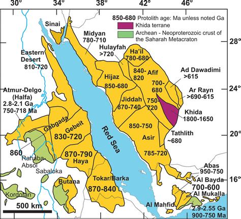 Arabian Nubian Shield Tectonostratigraphic Terranes Showing Protolith