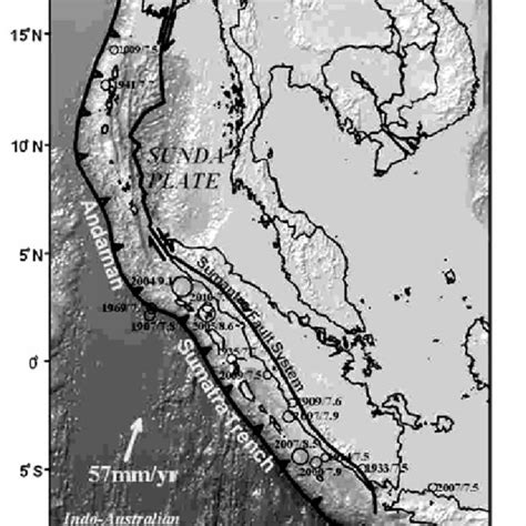 Great And Major Earthquakes In The Sumatra Andaman Region Since 1900 Download Scientific