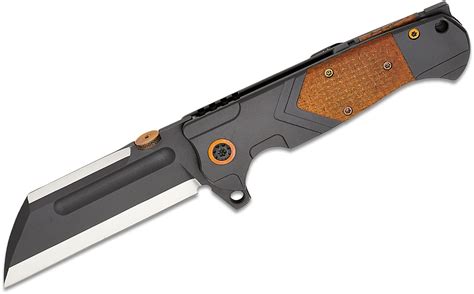 Andre De Villiers Knives Tac Butcher Kal Gard Flipper Knife 4 M390 Gray Cerakoted Wharncliffe